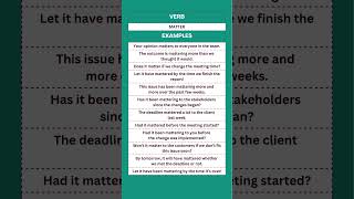 Master the Verb Matter in Every Tense and Form  English Verb Practice [upl. by Guido]