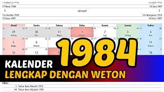 KALENDER 1984 LENGKAP DENGAN WETON [upl. by Aihtebat5]