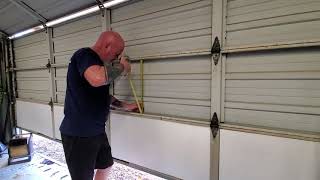 Building a shipping container garage garage door insulation install [upl. by Neille]