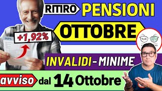 ✅ PENSIONI ➜ RITIRO OTTOBRE  MESSAGGIO INPS 14 OTTOBRE 📈 NOVITà IMPORTI INVALIDI MINIME AUMENTI 0€ [upl. by Narda]