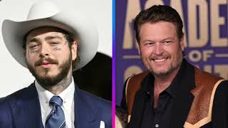 Blake Shelton Joins Post Malone for Surprise Performance to Debut Their New Song Somebody Pour Me A [upl. by Alarick]