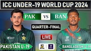 PAKISTAN vs BANGLADESH QUARTER FINAL LIVE COMMENTARY  ICC U19 WORLD CUP  PAK U19 vs BAN U19 LIVE 3 [upl. by Anicart]