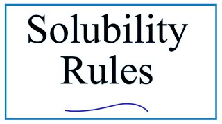 Solubility Rules Explanation amp Practice [upl. by Ailefo]