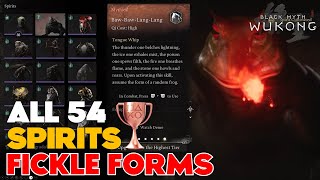 All 54 Spirits Needed for Fickle Forms TrophyAchievement  Black Myth Wukong [upl. by Oremoh987]