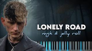 Lonely Road  mgk amp Jelly Roll Piano Karaoke [upl. by Akere]