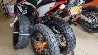 KTM 890 Adventure RMotoz Tractionator Mitas E07 and stock TKC80s with 1200 miles Tire Talk [upl. by Gusta]