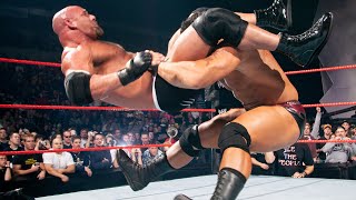 Batista returns during Goldberg vs Shawn Michaels clash Raw Oct 20 2003 [upl. by Acnoib732]