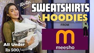 SWEATSHIRTS Haul from MEESHO💜💛  Winter collection 🧶 TyonOn  Honest Review  gimaashi [upl. by Aitnyc]