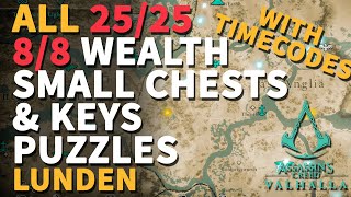 All Lunden Wealth Chests Gear Armor Treasure Keys Assassins Creed Valhalla Collectible [upl. by Gill]