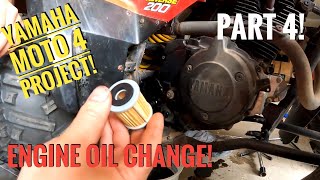 Yamaha Moto 4 Project Part 4 Oil Change The Mean Machine Gets New Oil And Filter [upl. by Alessig]