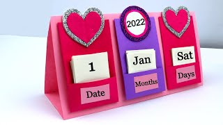 How to make New Year 2022 Desk Calendar  DIY Calendar  Handmade Desk Calendar  New Year Crafts [upl. by Yereffej]