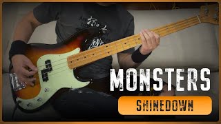 SHINEDOWN  MONSTERS Bass Cover  Tabs [upl. by Haroun536]