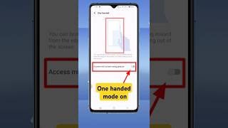 How to on one handed mode in mobile  accessibility satting  shorts onehanded onehandedmode [upl. by Dorrehs]