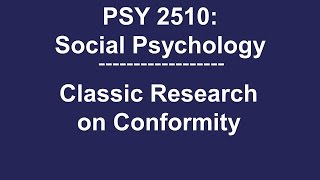 PSY 2510 Social Psychology Classic Research on Norm Formation and Conformity [upl. by Bore501]