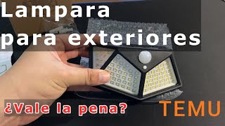 Lampara para exterior con panel solar de 4 USD  Temu [upl. by Menzies]