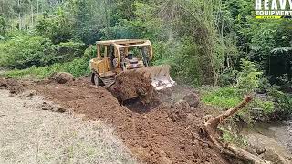 Awesome Caterpillar D6R XL Bulldozer Working to Tidy Up Plantation Roads 💪💪 [upl. by Silvie]