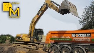 CATERPILLAR 323D BELÄDT LKW KIPPER BAUSTELLE NACH ABBRUCH [upl. by Heydon]