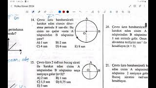 Güvən test bank 2024 Çevrə üzrə hərəkət Period tezlik və bucaq sürəti B C test izahı [upl. by Annaiuq]