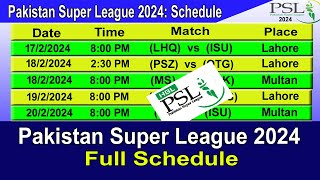 PSL 2024 Schedule  PSL 9 [upl. by Nahtanoy434]