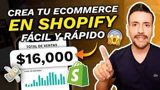 COMO CREAR una TIENDA VIRTUAL ECOMMERCE en SHOPIFY FACIL y RAPIDO 2024 [upl. by Anaya]