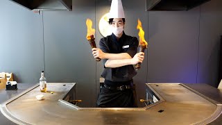 Amazing Teppanyaki Skills Cooking with Fire [upl. by Aihsened]