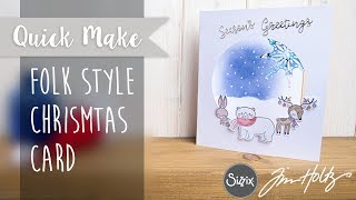 Folk Style Christmas Card  Sizzix [upl. by Jerold]