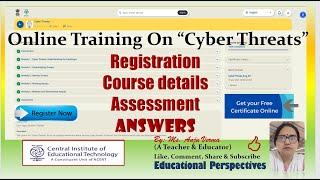 Cyber Threats Quiz Answers  NCERT CIET DIKSHA  5 hour training  Anju Verma [upl. by Dick440]