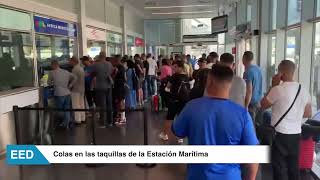 EED  Continúan las largas colas en las taquillas de la Estación Marítima del Puerto de Algeciras [upl. by Eiroc]