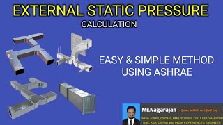 ESPExternal Static Pressure Calculation for HVAC Duct l ASHRAE Standard l Step By Step Procedures [upl. by Ennairod]