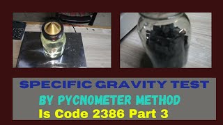 Specific gravity test of Pycnometer with calculation [upl. by Ahselat]