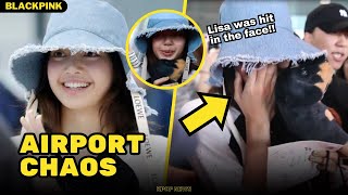 Fans Throw Gifts at BLACKPINKs Lisa During Airport Arrival kpop blackpink [upl. by Edythe]