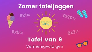 Project Move  Zomer tafeljoggen  tafel van 9  vermenigvuldigen [upl. by Jezrdna916]