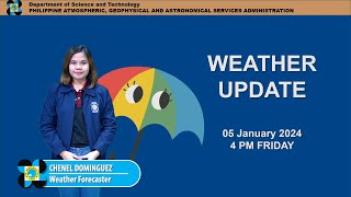 Public Weather Forecast issued at 4PM  January 5 2024  Friday [upl. by Rothwell]