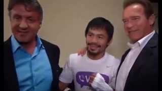 Manny Pacquiao Vs Arnold Schwarzenegger Vs Sylvester Stallone  Manny Pacquiao Watching Football [upl. by Stephie820]