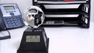 Solar Power Spinning Globe With Clock  Office Playground [upl. by Orsini]