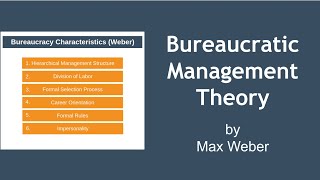 Bureaucratic Management Theory Explained Max Weber [upl. by Nyrhtak]