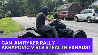 CanAm Ryker Rally Akrapovic v RLS Stealth Exhaust [upl. by Osnohpla]