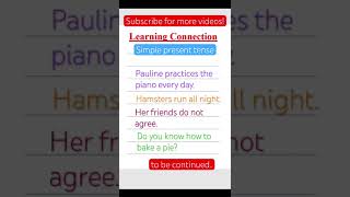 Simple present tense sentences English language spoken English shorts short learningconnection [upl. by Almena]