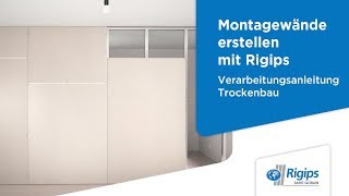 ErstellungAufbau von Montagewänden Trennwand  Rigips Verarbeitungsanleitung Trockenbau [upl. by Ardni]