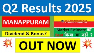 MANAPPURAM FINANCE Q2 results 2025  MANAPPURAM results today  MANAPPURAM FINANCE Share News today [upl. by Yerd]