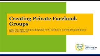 Creating Private Facebook Groups [upl. by Annahsar594]