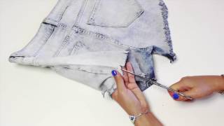 DIY Tuto FRAYED SHORTS  Comment effranger un short en jean  Transformer son jean en short [upl. by Lenod421]