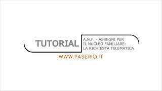 Tutorial  Assegni per il Nucleo Familiare ANF  Richiesta telematica [upl. by Emanuela]