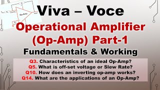 OpAmp  Operational Amplifier  VivaVoce  Part  1  Fundamentals [upl. by Keelin]