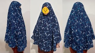 jilbab khimar cutting and stitching prayer hijab cutting and stitching step by step [upl. by Karlan]