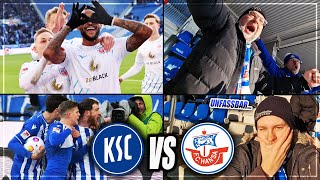 EMOTIONALES AUF UND AB STADIONVLOG Karlsruher SC  Hansa Rostock  VAR amp Choreo  Stadion Vlog [upl. by Gombosi130]