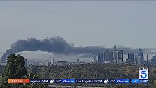 Multiple firefighters injured battling blaze at cannabis operation in downtown LA [upl. by Gnuhc]