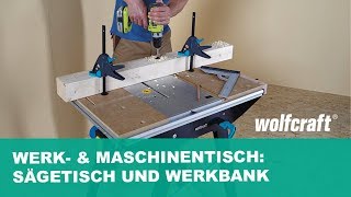 Werk amp Maschinentisch MASTER cut 1500  Sägetisch und Werkbank in einem  wolfcraft [upl. by Eaj]