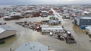 Alaska Kotzebue Battered by Storm flooding damages houses [upl. by Ennayllek]