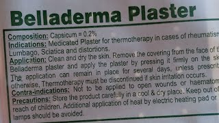 Belladerma plaster for thermotherapy in case of rheumatism lumbago [upl. by Whelan]